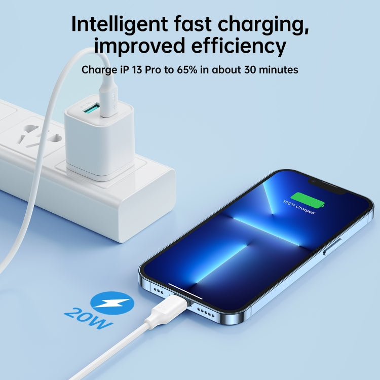 JOYROOM S-CL020A9 20W USB-C/Type-C to 8 Pin Fast Charging Data Cable, Length:1m(White) - HoMEdemic™ 