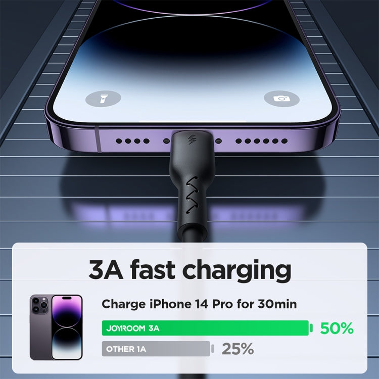 JOYROOM SA38-CL3 30W USB-C / Type-C to 8 Pin Coiled Fast Charging Data Cable, Length:1.5m(Black) - HoMEdemic™ 