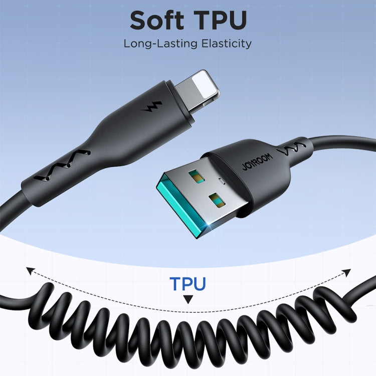 JOYROOM SA38-CL3 30W USB-C / Type-C to 8 Pin Coiled Fast Charging Data Cable, Length:1.5m(Black) - HoMEdemic™ 