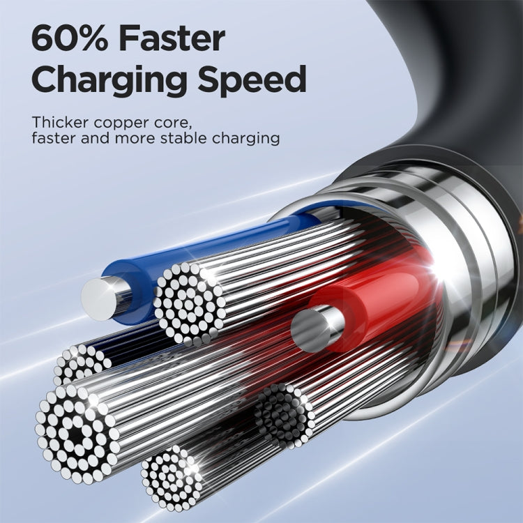 JOYROOM SA38-CL3 30W USB-C / Type-C to 8 Pin Coiled Fast Charging Data Cable, Length:1.5m(Black) - HoMEdemic™ 