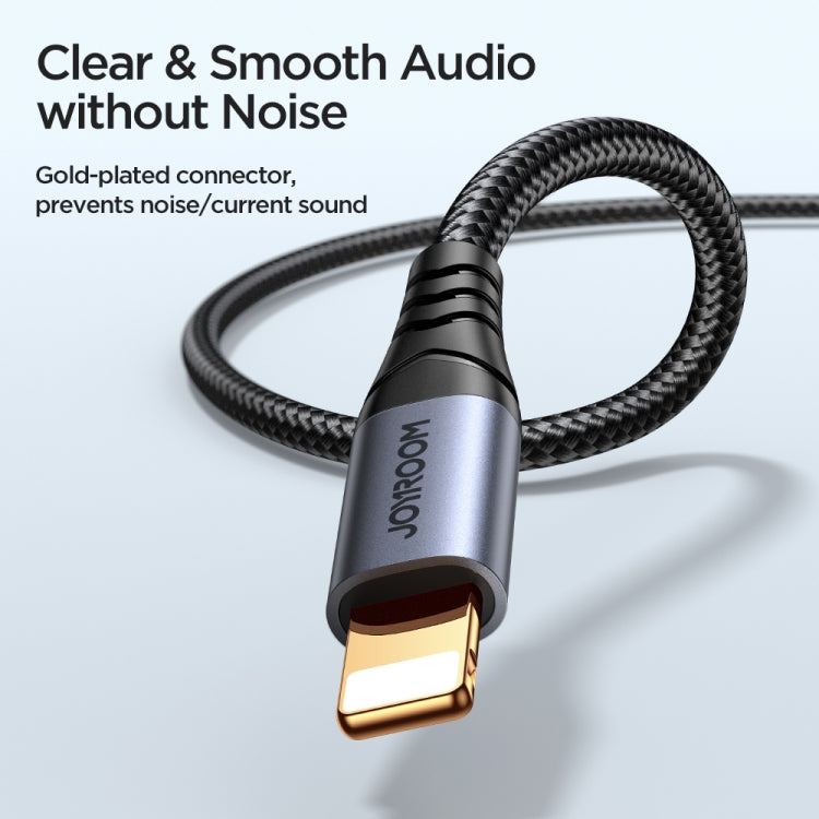 JOYROOM SY-A06 Transsion Series 8 Pin to 3.5mm AUX Audio Adapter Cable, Length: 1.2m(Black) - HoMEdemic™ 