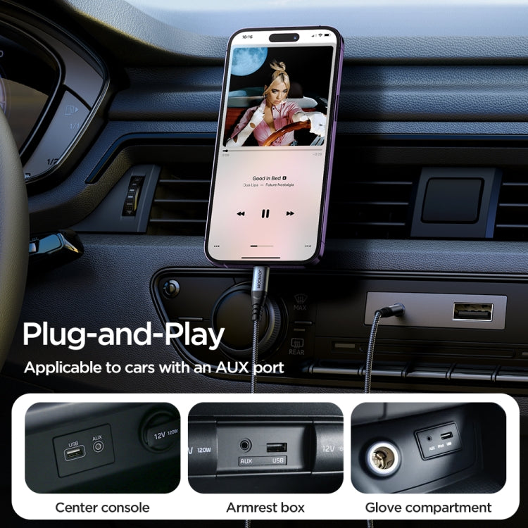 JOYROOM SY-A06 Transsion Series 8 Pin to 3.5mm AUX Audio Adapter Cable, Length: 1.2m(Black) - HoMEdemic™ 
