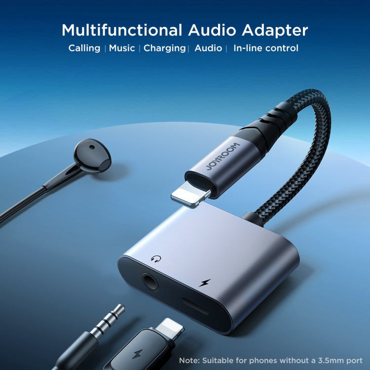 JOYROOM SY-L01 Transsion Series 2 in 1 8 Pin to 3.5mm+8 Pin Audio Adapter(Black) - HoMEdemic™ 
