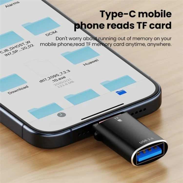 JS-72 USB Drive 2 in 1 Card Reader High-Speed USB 3.0 Converter USB-C/Type-C OTG Adapter(Black) - HoMEdemic™ 