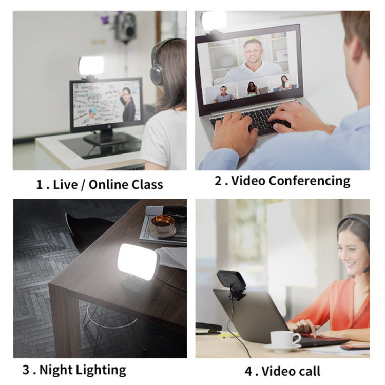 JSK-B1 USB Portable Ten-level Brightness Adjustable Live Conference Desktop LED Fill Light, Color Temperature: 3000-6500K - HoMEdemic™ 