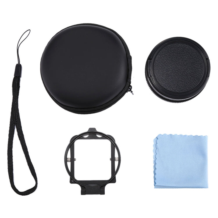 JSR 58mm 16X Macro Lens + Red Diving Lens Filter with Lens Cover + Lens Filter Ring Adapter + String + Cleaning Cloth for GoPro HERO6 /5 Dive Housing - HoMEdemic™ 