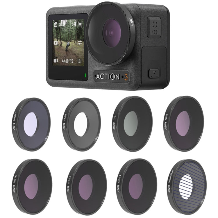 JSR 8 in 1 Streak Blue CPL ND8 ND16 ND32 ND64 STAR NIGHT Lens Filter For DJI Osmo Action 3 - HoMEdemic™ 