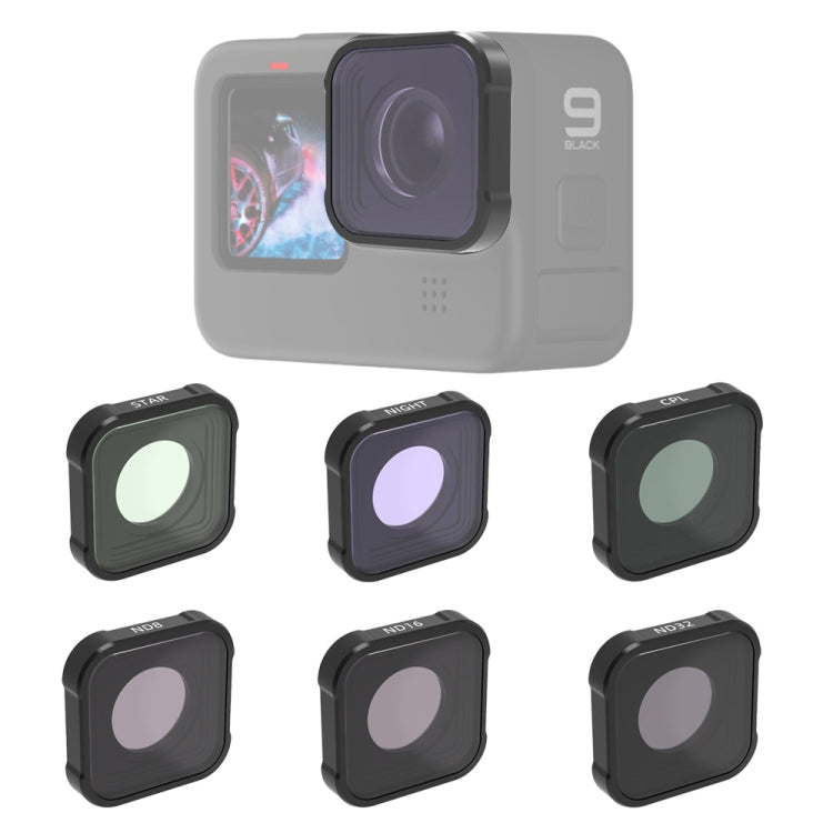 JSR KB Series STAR+CPL+NIGHT+ND8+ND16+ND32 Lens Filter for GoPro HERO13 Black /12 Black /11 Black /10 Black /9 Black - HoMEdemic™ 
