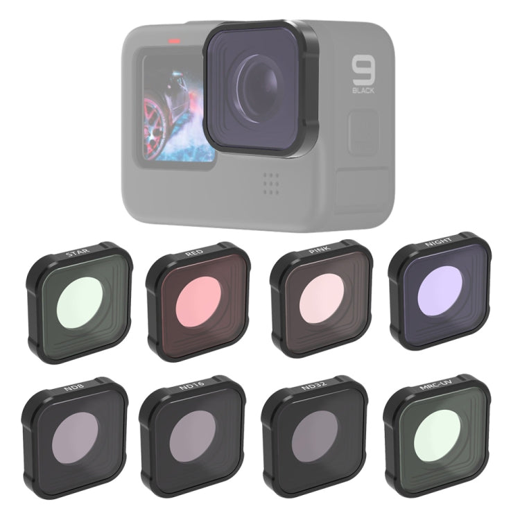 JSR KB Series STAR+MCUV+NIGHT+Diving Red+Diving Pink+ND8+ND16+ND32 Lens Filter for GoPro HERO13 Black /12 Black /11 Black /10 Black /9 Black - HoMEdemic™ 