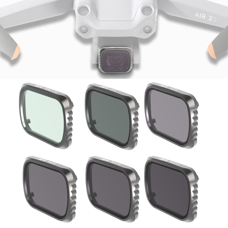 JSR KS 6 in 1 UV + CPL + ND4 + ND8 + ND16 + ND32 Lens Filter for DJI Air 2S, Aluminum Frame - HoMEdemic™ 