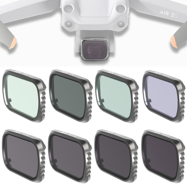 JSR KS 8 in 1 UV + CPL + ND8 + ND16 + ND32 + ND64 + STAR + NIGHT Lens Filter for DJI Air 2S, Aluminum Frame - HoMEdemic™ 