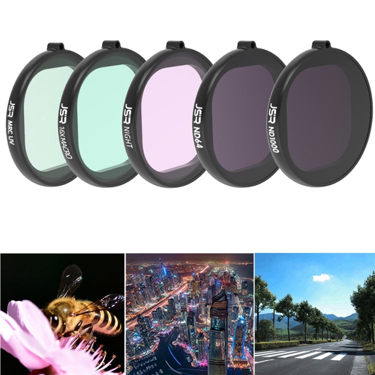 JSR Round Housing 5 in 1 UV+NIGHT+ND1000+ND64+16X Macro Lens Filter for GoPro HERO8 Black - HoMEdemic™ 