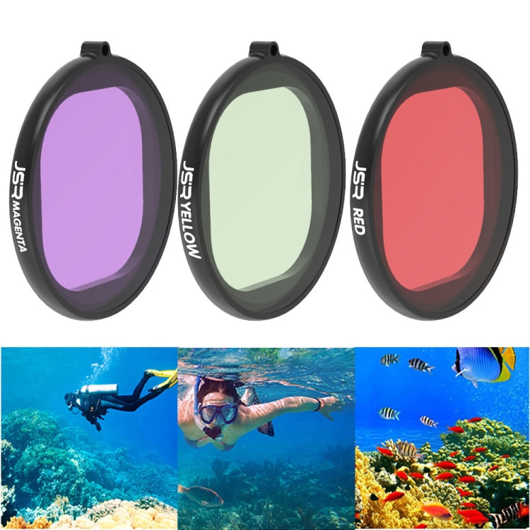 JSR Round Housing Diving 3 in 1 Red + Yellow + Purple Lens Filter for GoPro HERO8 Black - HoMEdemic™ 