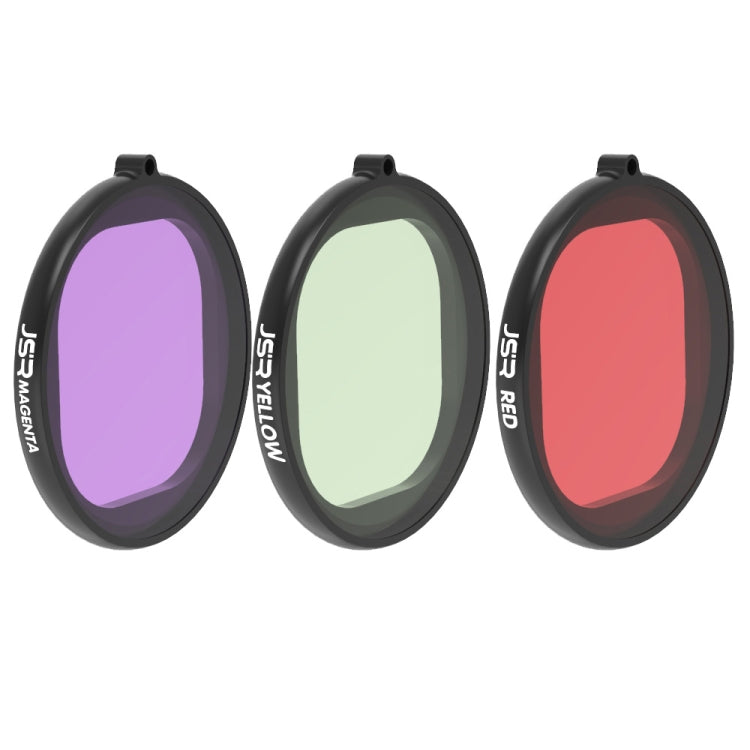 JSR Round Housing Diving 3 in 1 Red + Yellow + Purple Lens Filter for GoPro HERO8 Black - HoMEdemic™ 