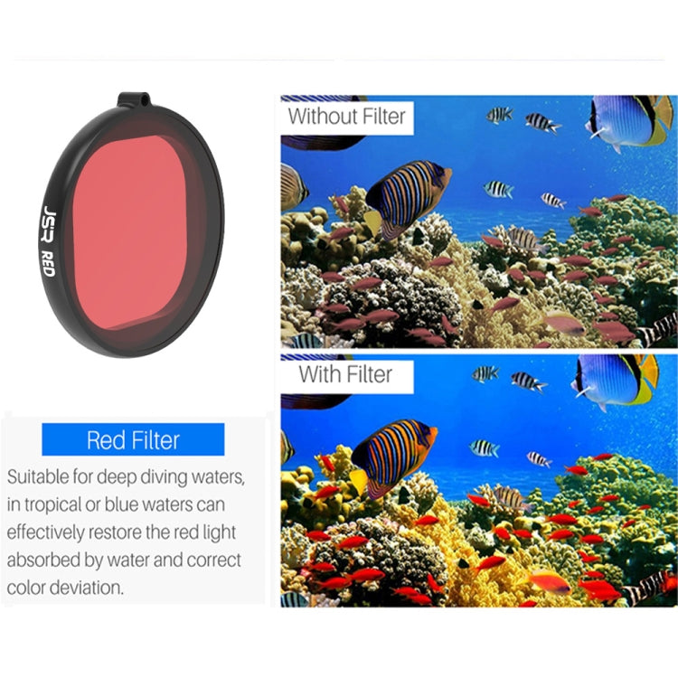 JSR Round Housing Diving 3 in 1 Red + Yellow + Purple Lens Filter for GoPro HERO8 Black - HoMEdemic™ 