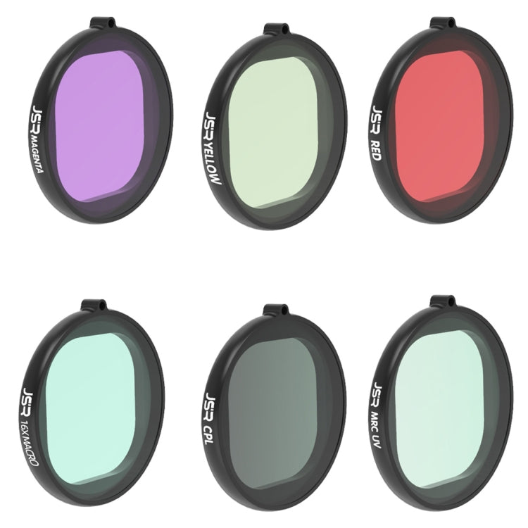 JSR Round Housing Diving 6 in 1 UV + CPL + 16X Macro + Red + Yellow + Purple Lens Filter for GoPro HERO8 Black - HoMEdemic™ 