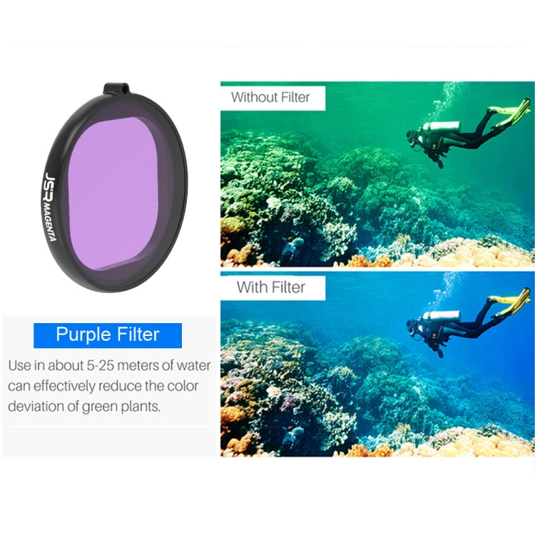 JSR Round Housing Diving 6 in 1 UV + CPL + 16X Macro + Red + Yellow + Purple Lens Filter for GoPro HERO8 Black - HoMEdemic™ 