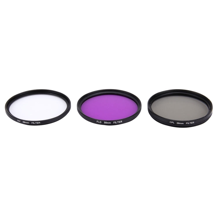 JUNESTAR 3 in 1 Proffesional 58mm Lens Filter(CPL + UV + FLD / Purple) for GoPro & Xiaomi Xiaoyi Yi Sport Action Camera - HoMEdemic™ 
