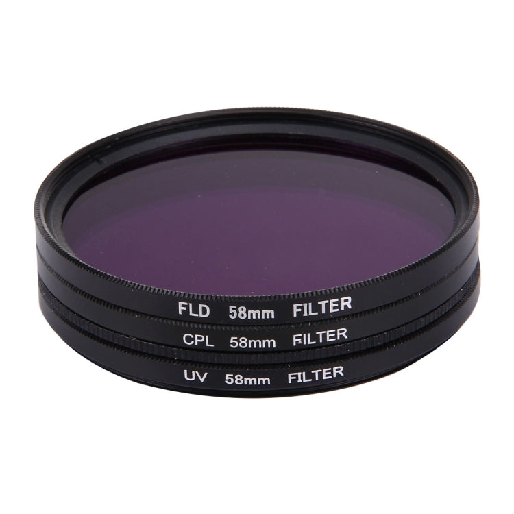 JUNESTAR 3 in 1 Proffesional 58mm Lens Filter(CPL + UV + FLD / Purple) for GoPro & Xiaomi Xiaoyi Yi Sport Action Camera - HoMEdemic™ 