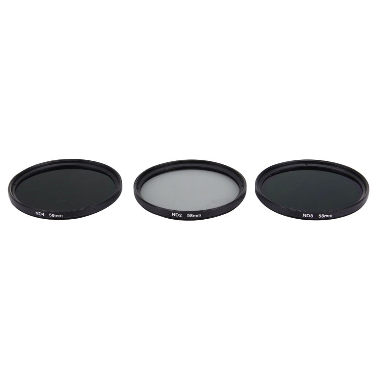 JUNESTAR Proffesional 58mm Lens Filter ND Filter Kits (ND2 + ND4 + ND8) for GoPro & Xiaomi Xiaoyi Yi & SJCAM Sport Action Camera - HoMEdemic™ 