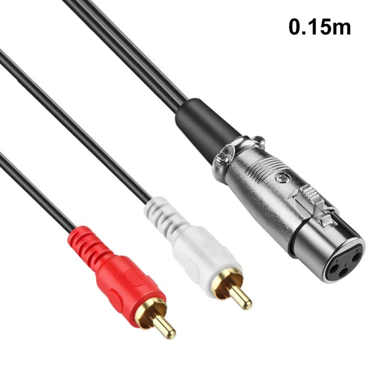 JUNSUNMAY 2 RCA Male to XLR Female Stereo Audio Cable, Cable Length:0.15m - HoMEdemic™ 