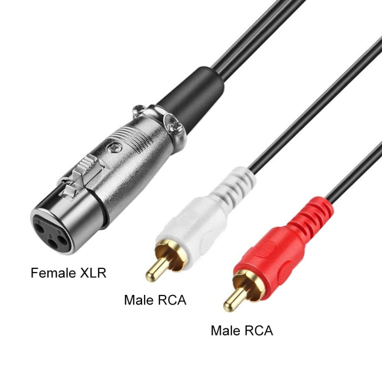 JUNSUNMAY 2 RCA Male to XLR Female Stereo Audio Cable, Cable Length:1.5m - HoMEdemic™ 
