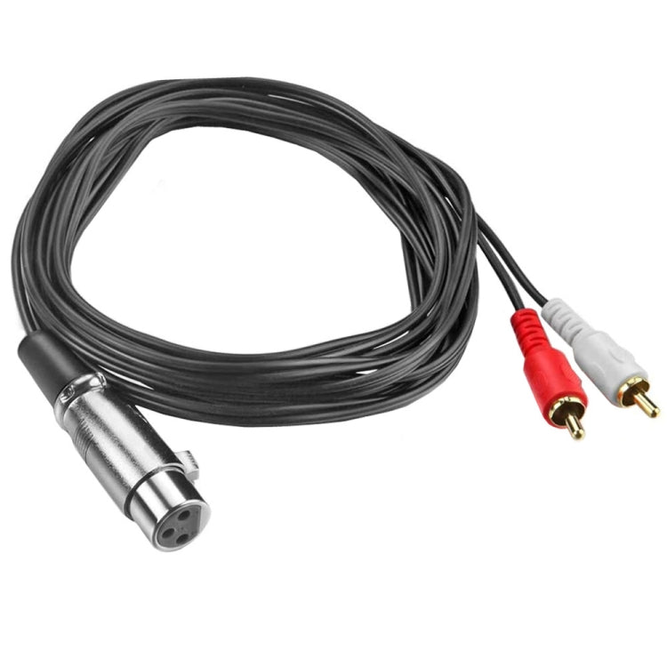 JUNSUNMAY 2 RCA Male to XLR Female Stereo Audio Cable, Cable Length:3m - HoMEdemic™ 
