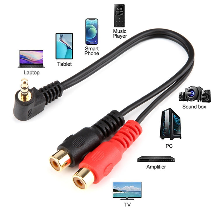 JUNSUNMAY 3.5mm Male Elbow to Dual RCA Stereo Audio Cable Adapter 20cm - HoMEdemic™ 