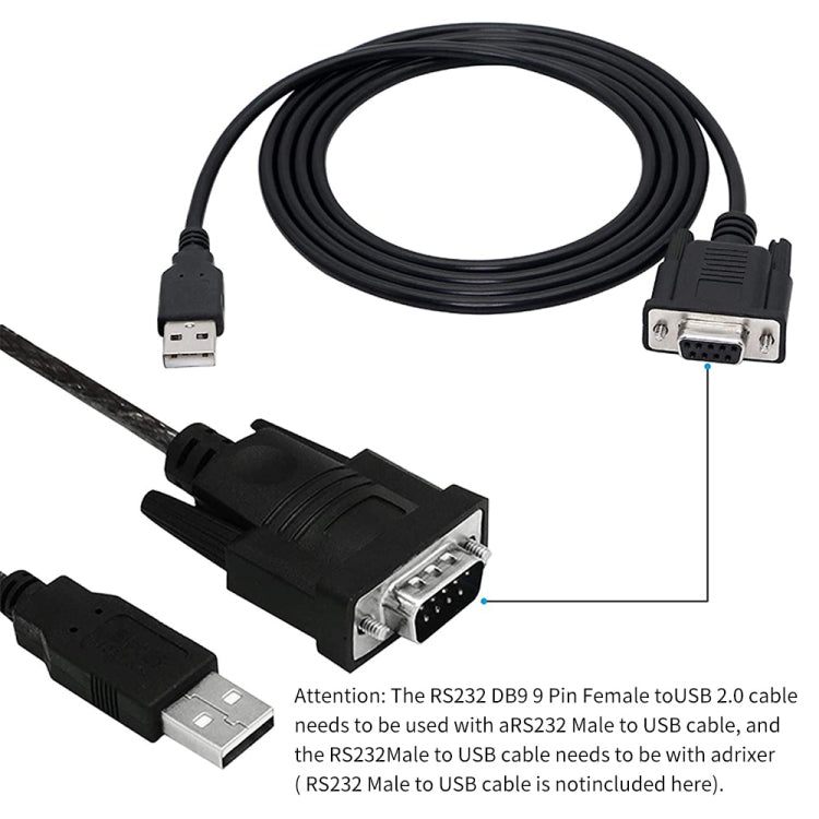 JUNSUNMAY 6 Feet RS232 DB9 Female to USB 2.0 Cable Only Use for Programmable Logic Controller - HoMEdemic™ 