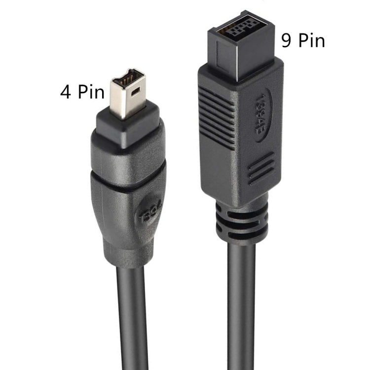 JUNSUNMAY FireWire High Speed Premium DV 800 9 Pin Male To FireWire 400 4 Pin Male IEEE 1394 Cable, Length:3m - HoMEdemic™ 