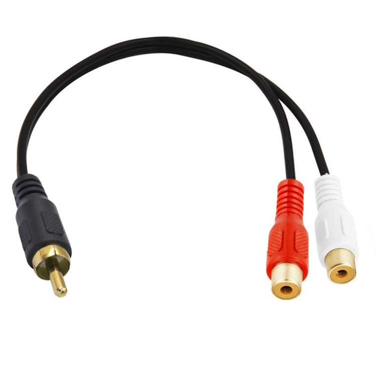 JUNSUNMAY RCA Male to 2 RCA Female Stereo Audio Adapter Connector, Length: 0.25m - HoMEdemic™ 