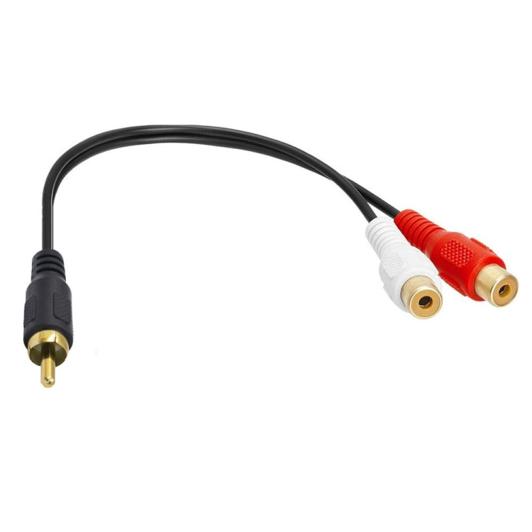 JUNSUNMAY RCA Male to 2 RCA Female Stereo Audio Adapter Connector, Length: 0.25m - HoMEdemic™ 
