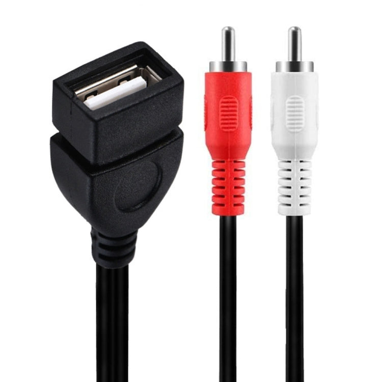 JUNSUNMAY USB 2.0 Female to 2 x RCA Male Video Audio Splitter Adapter Cable, Length:0.2m - HoMEdemic™ 