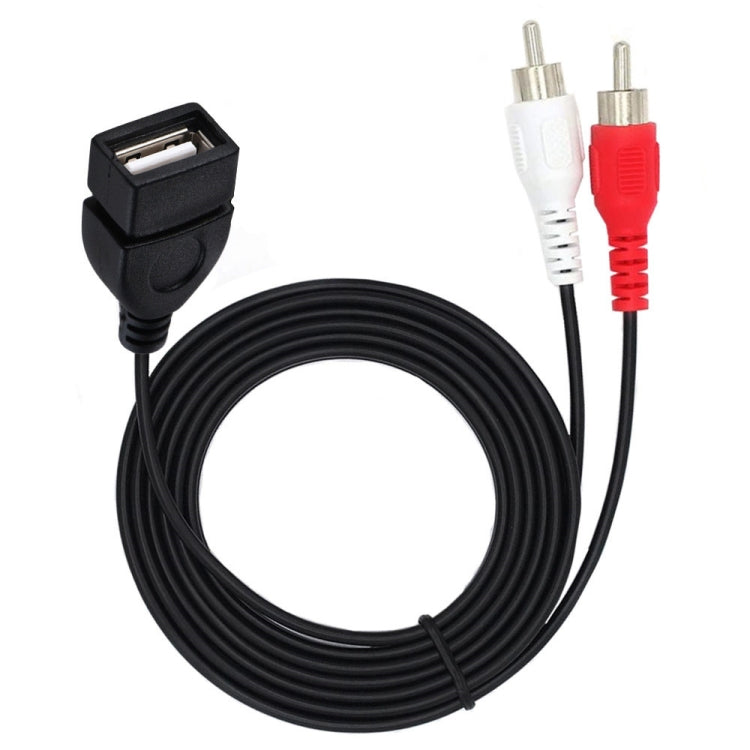 JUNSUNMAY USB 2.0 Female to 2 x RCA Male Video Audio Splitter Adapter Cable, Length:0.2m - HoMEdemic™ 