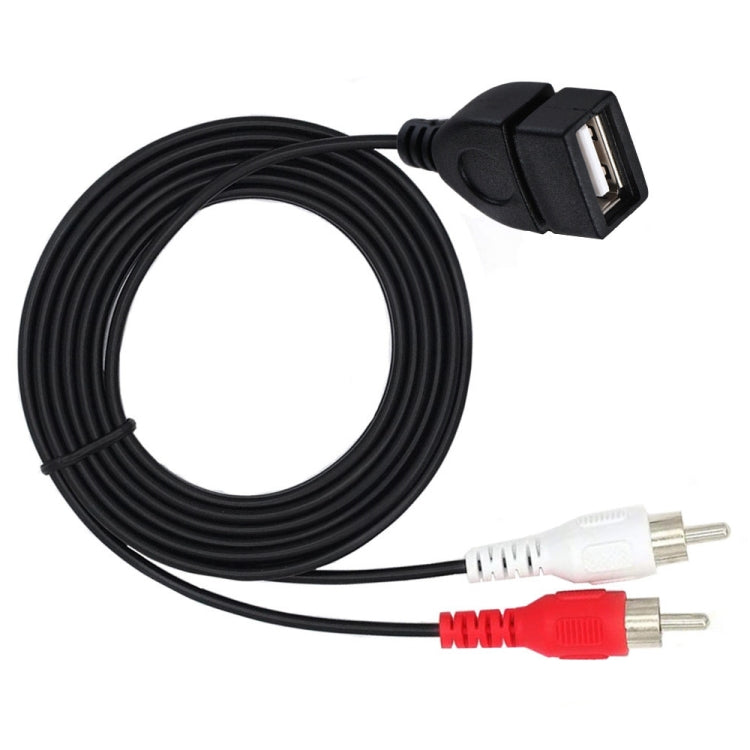 JUNSUNMAY USB 2.0 Female to 2 x RCA Male Video Audio Splitter Adapter Cable, Length:1.5m - HoMEdemic™ 