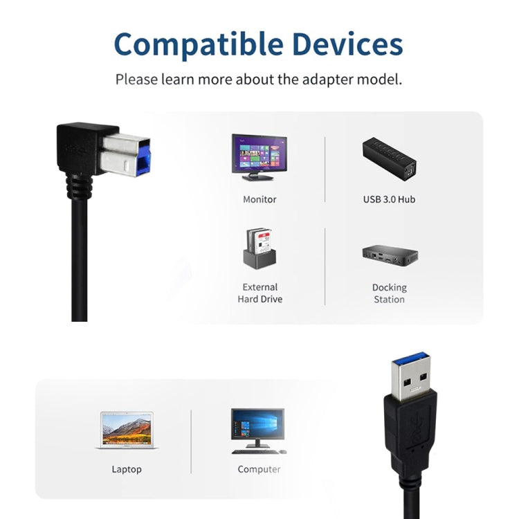 JUNSUNMAY USB 3.0 A Male to USB 3.0 B Male Adapter Cable Cord 1.6ft/0.5M for Docking Station, External Hard Drivers, Scanner, Printer and More(Up) - HoMEdemic™ 