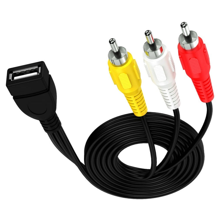 JUNSUNMAY USB Female to 3 x RCA Male Audio Video Splitter Cable, Length:1.5m - HoMEdemic™ 