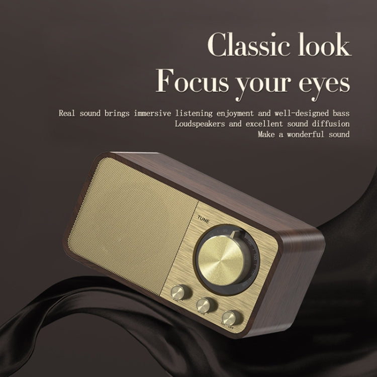 JY-66 Wood Texture Wireless BT5.0 Retro Classic Speaker FM Radio Support TF / U-Disk / AUX - HoMEdemic™ 