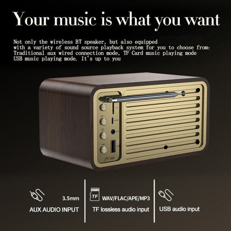 JY-66 Wood Texture Wireless BT5.0 Retro Classic Speaker FM Radio Support TF / U-Disk / AUX - HoMEdemic™ 
