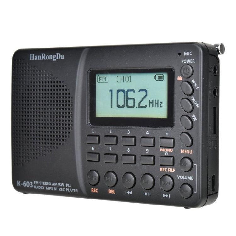 K-603 Portable FM / AM / SW Full Band Stereo Radio, Support BT & TF Card - HoMEdemic™ 