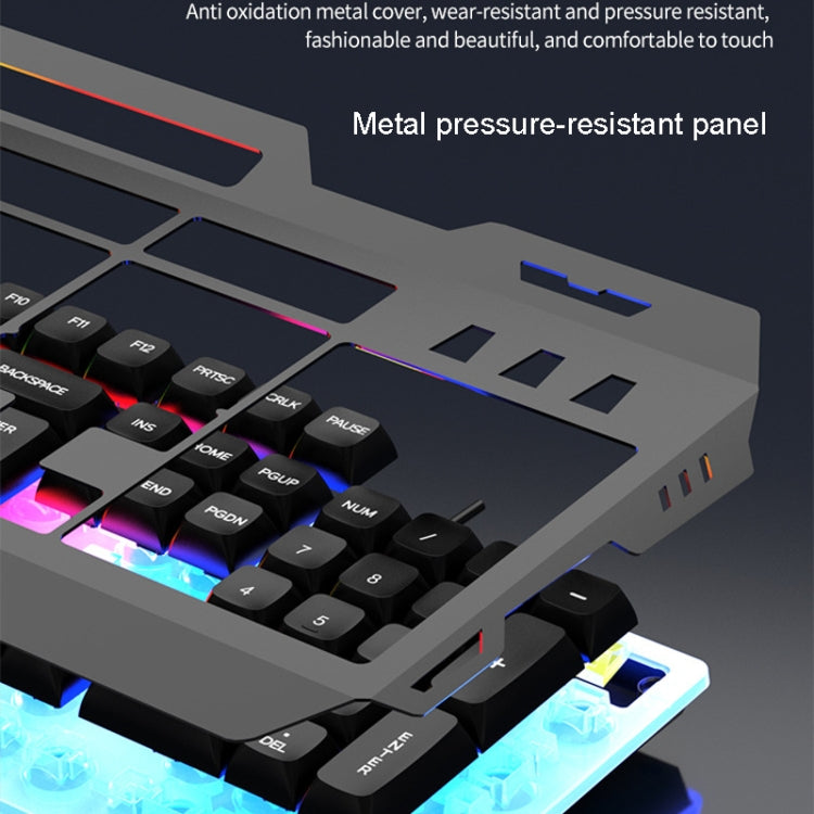 K-Snake Mechanical Feel Keyboard Mouse Kit USB Wired 104 Keycaps Computer Keyboard, Style: Keyboard+Mouse (White Blue) - HoMEdemic™ 