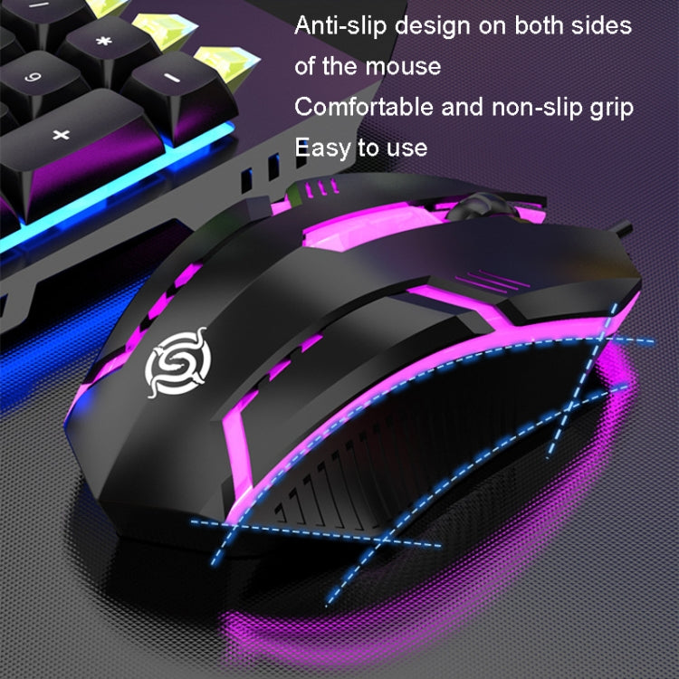 K-Snake Mechanical Feel Keyboard Mouse Kit USB Wired 104 Keycaps Computer Keyboard, Style: Single Keyboard (Black) - HoMEdemic™ 