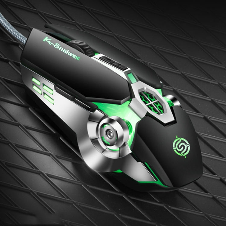 K-Snake Q7 Game Wired 7 Color Illuminated USB 4000 DPI Mechanical Mouse(Scrub Black) - HoMEdemic™ 