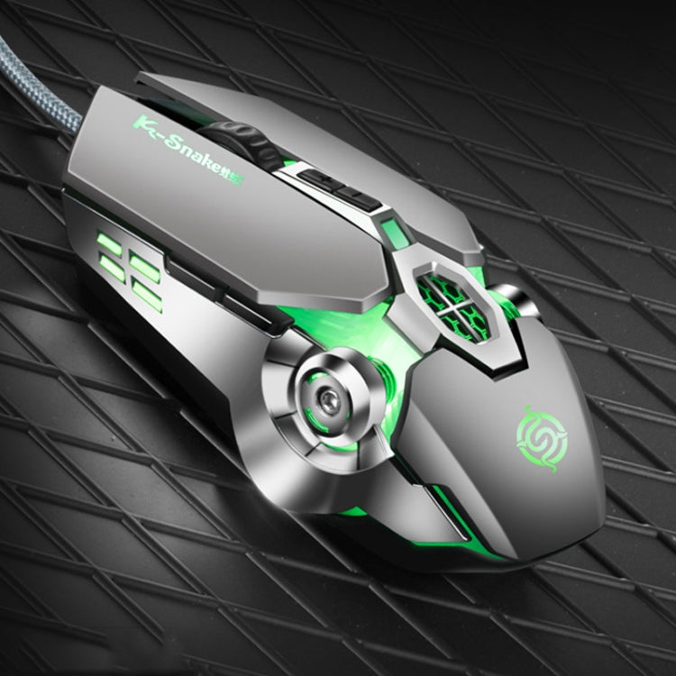 K-Snake Q7 Game Wired 7 Color Illuminated USB 4000 DPI Mechanical Mouse(Silver Gray) - HoMEdemic™ 