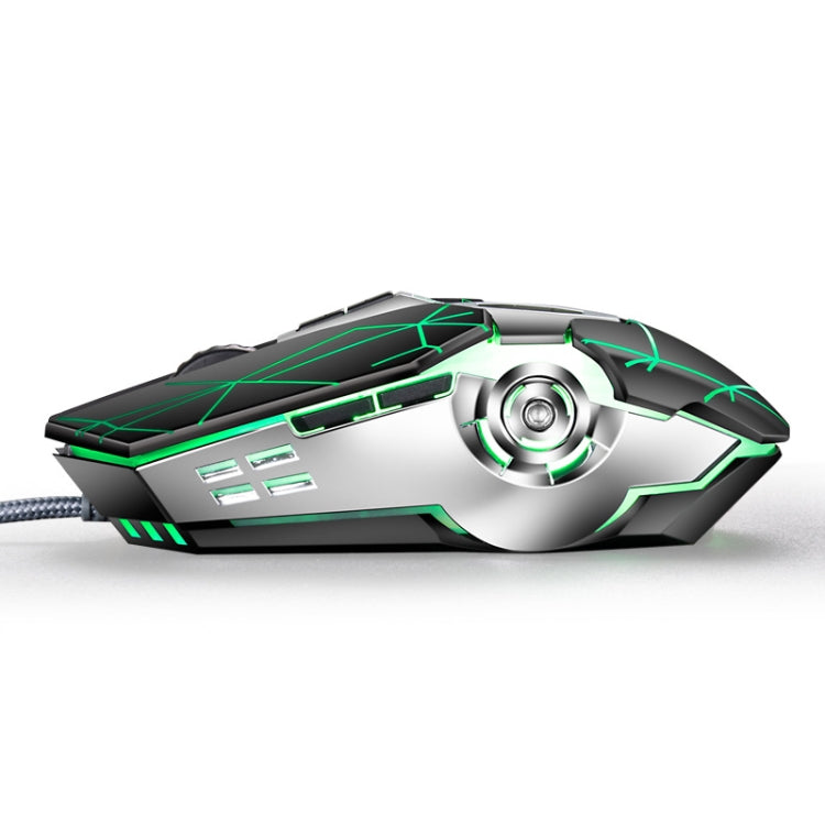 K-Snake Q7 Game Wired 7 Color Illuminated USB 4000 DPI Mechanical Mouse(Silver Gray) - HoMEdemic™ 