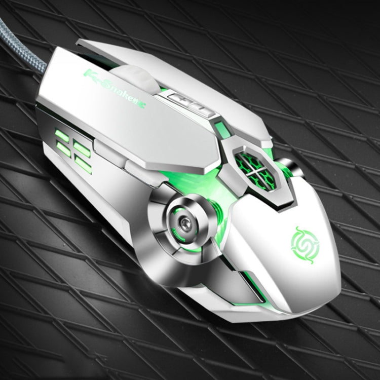 K-Snake Q7 Game Wired 7 Color Illuminated USB 4000 DPI Mechanical Mouse(White) - HoMEdemic™ 