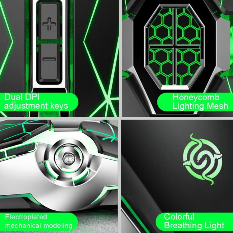 K-Snake Q7 Game Wired 7 Color Illuminated USB 4000 DPI Mechanical Mouse(White) - HoMEdemic™ 