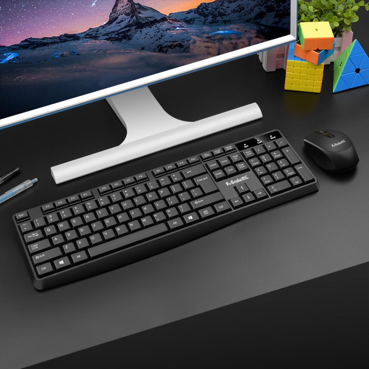 K-Snake WK800 Wireless 2.4G Keyboard Mouse Set Tabletop Computer Notebook Business Office House Use, Color: Black - HoMEdemic™ 