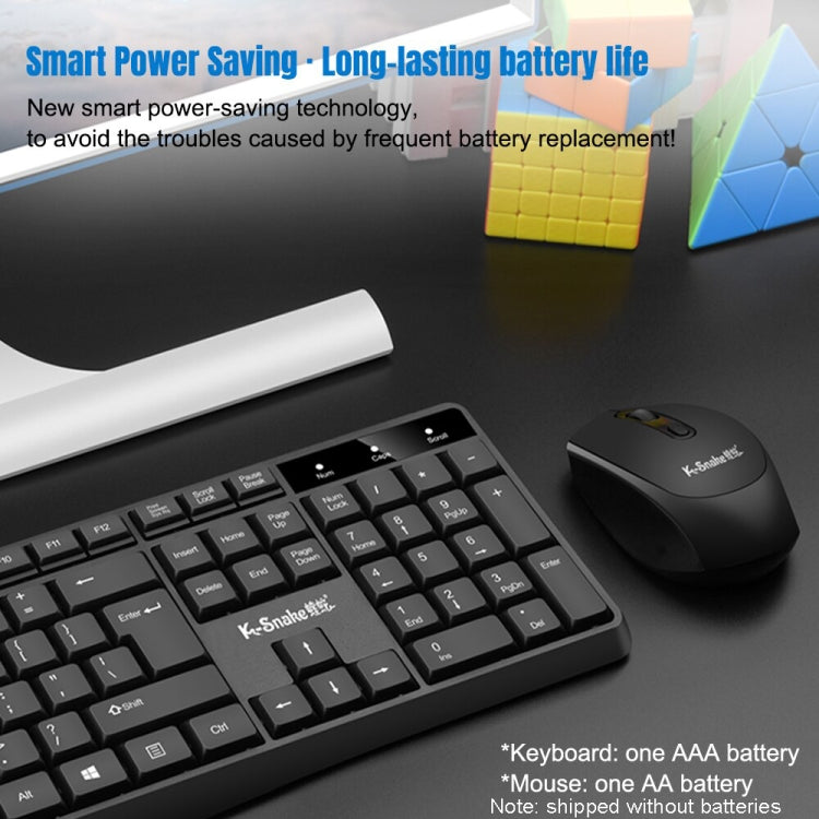 K-Snake WK800 Wireless 2.4G Keyboard Mouse Set Tabletop Computer Notebook Business Office House Use, Color: Black - HoMEdemic™ 