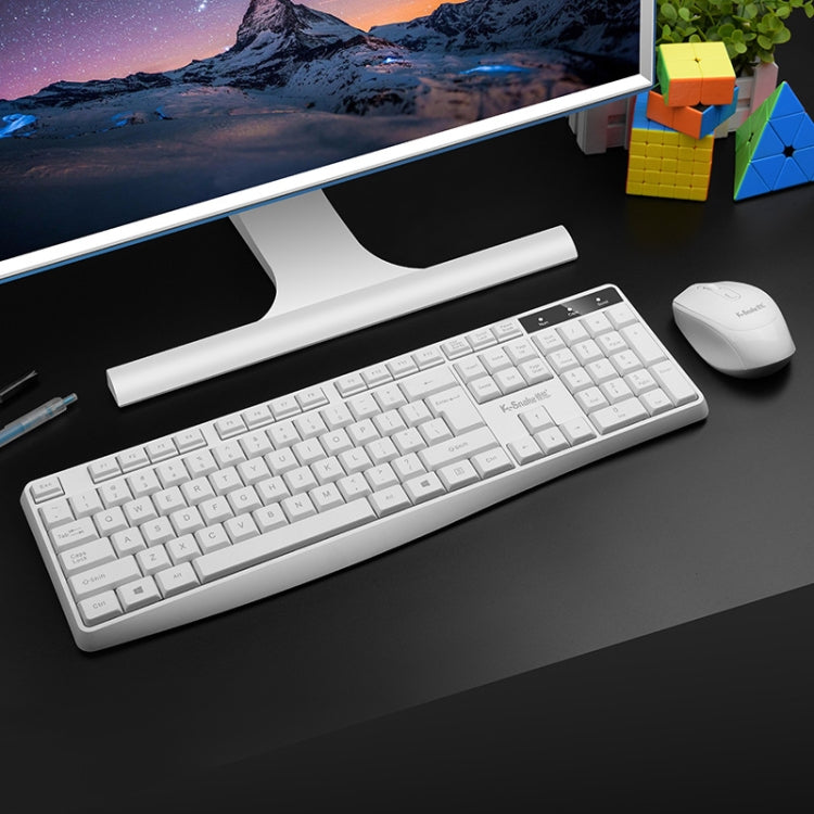 K-Snake WK800 Wireless 2.4G Keyboard Mouse Set Tabletop Computer Notebook Business Office House Use, Color: White - HoMEdemic™ 